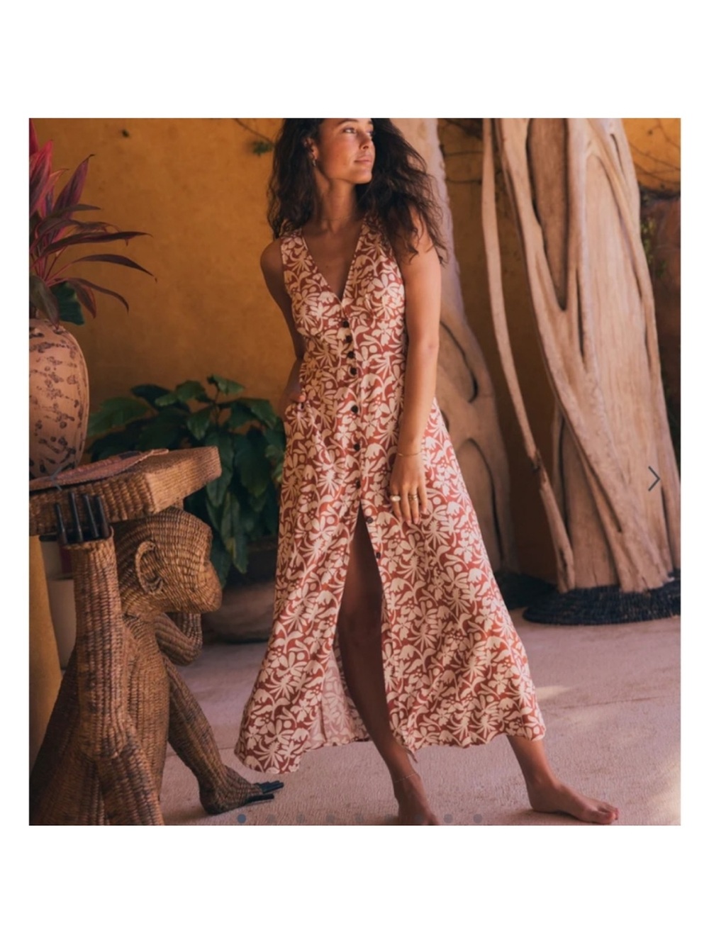 MARINE LAYER Camila maxi dress in auburn floral